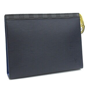 Louis Vuitton Pochette Voyage Clutch Bag Epi Patchwork Graphite Black